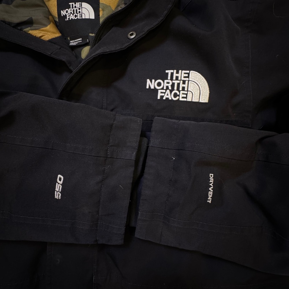 The North Face Men Large Balham 550 Down Warm Insulated Winter Jacket Black Camo - Picture 5 of 16